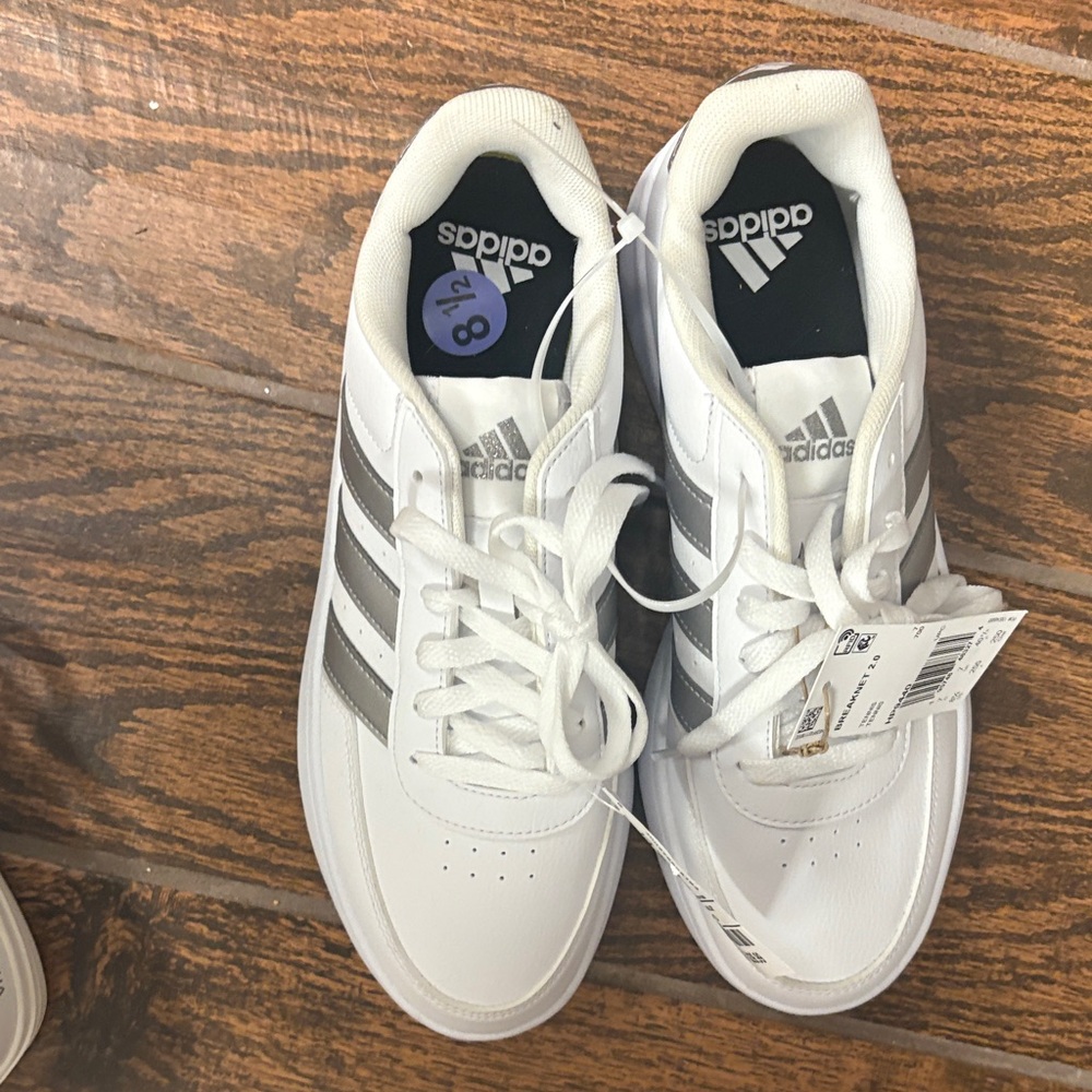 Adidas Men's White and Gray Sneakers